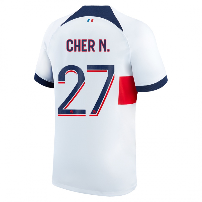 Kinder Cher Ndour #27 Weiß Auswärtstrikot Trikot 2023/24 T-Shirt Österreich