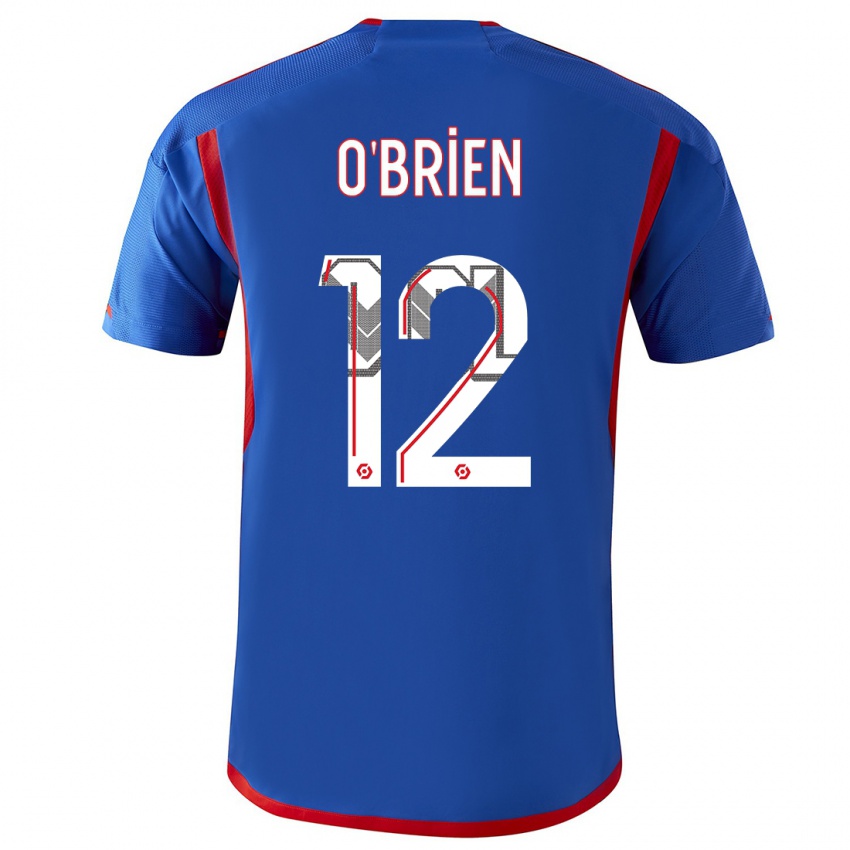 Kinder Jake O'brien #12 Blau Rot Auswärtstrikot Trikot 2023/24 T-Shirt Österreich