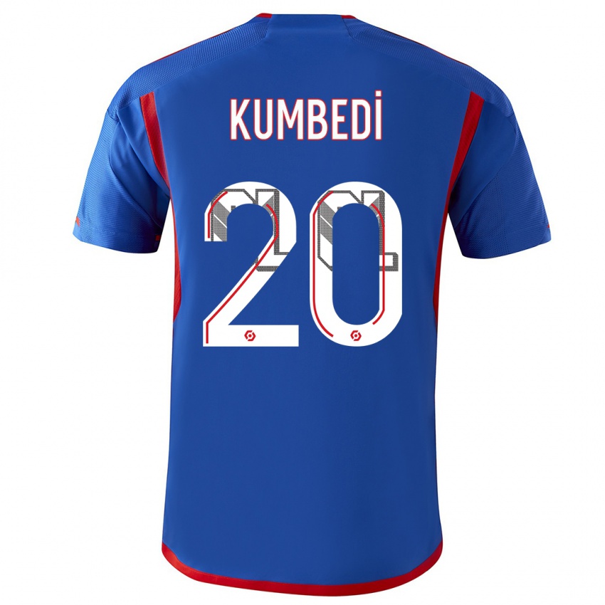 Kinder Saël Kumbedi #20 Blau Rot Auswärtstrikot Trikot 2023/24 T-Shirt Österreich