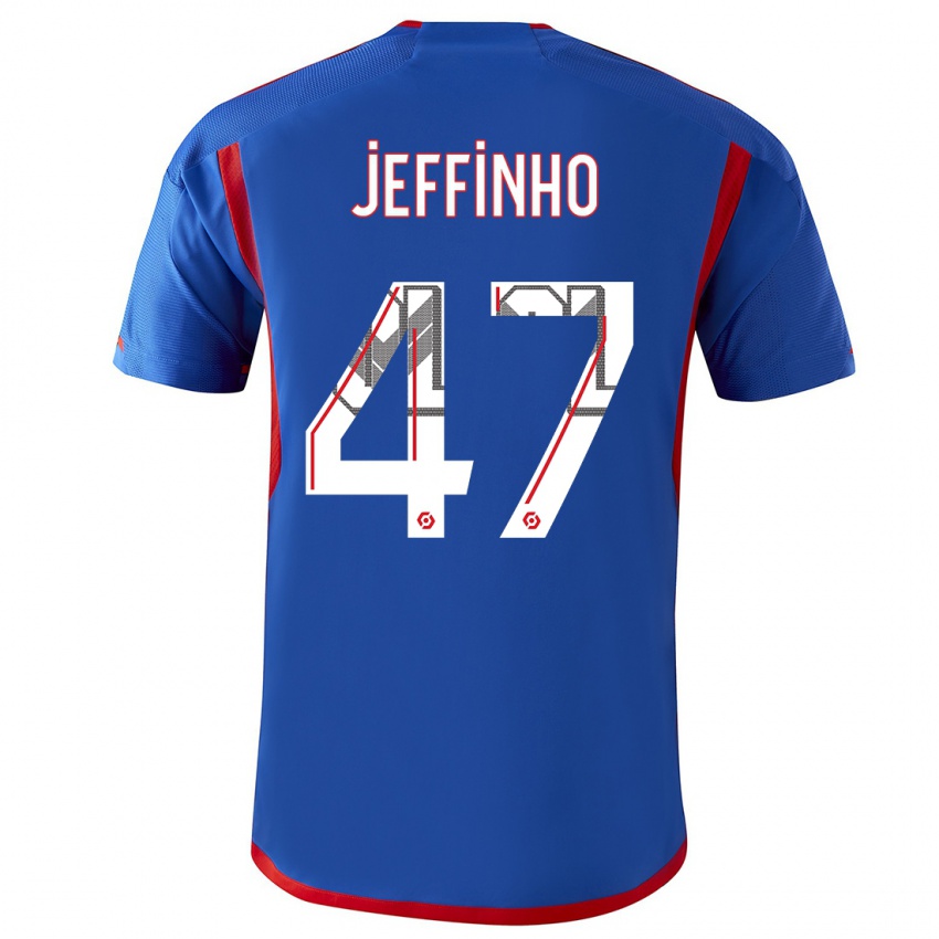 Kinder Jeffinho #47 Blau Rot Auswärtstrikot Trikot 2023/24 T-Shirt Österreich