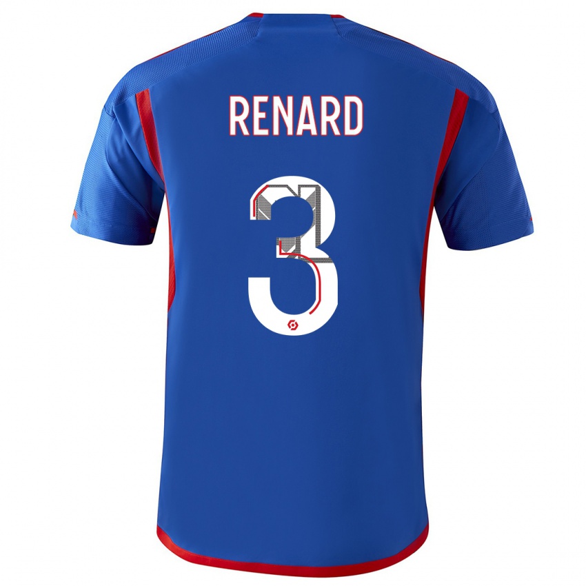 Kinder Wendie Renard #3 Blau Rot Auswärtstrikot Trikot 2023/24 T-Shirt Österreich