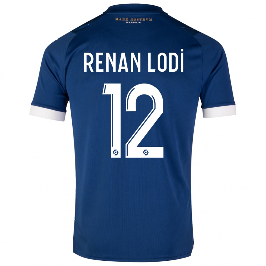 Kinder Renan Lodi #12 Dunkelblau Auswärtstrikot Trikot 2023/24 T-Shirt Österreich