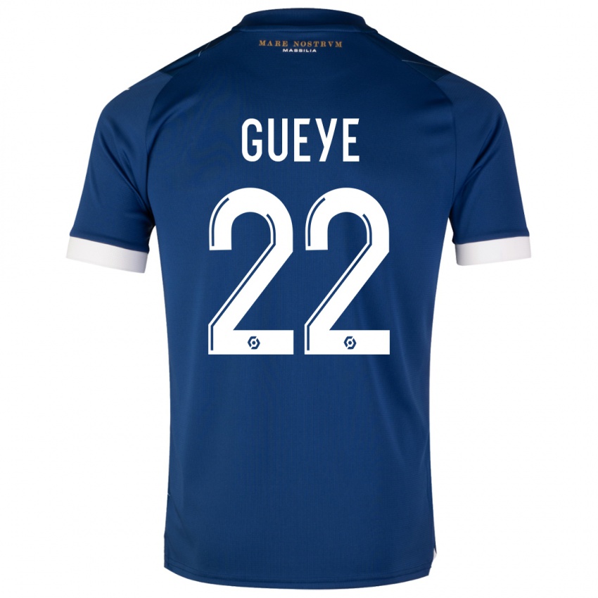 Kinder Pape Gueye #22 Dunkelblau Auswärtstrikot Trikot 2023/24 T-Shirt Österreich