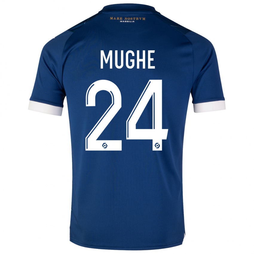 Kinder François Mughe #24 Dunkelblau Auswärtstrikot Trikot 2023/24 T-Shirt Österreich