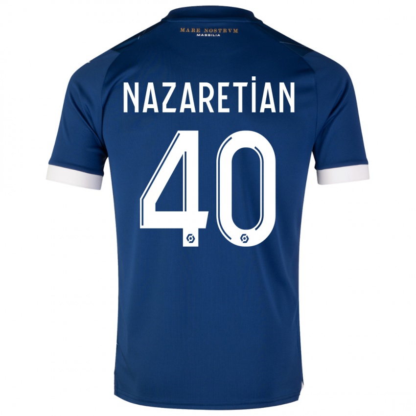 Kinder Manuel Nazaretian #40 Dunkelblau Auswärtstrikot Trikot 2023/24 T-Shirt Österreich