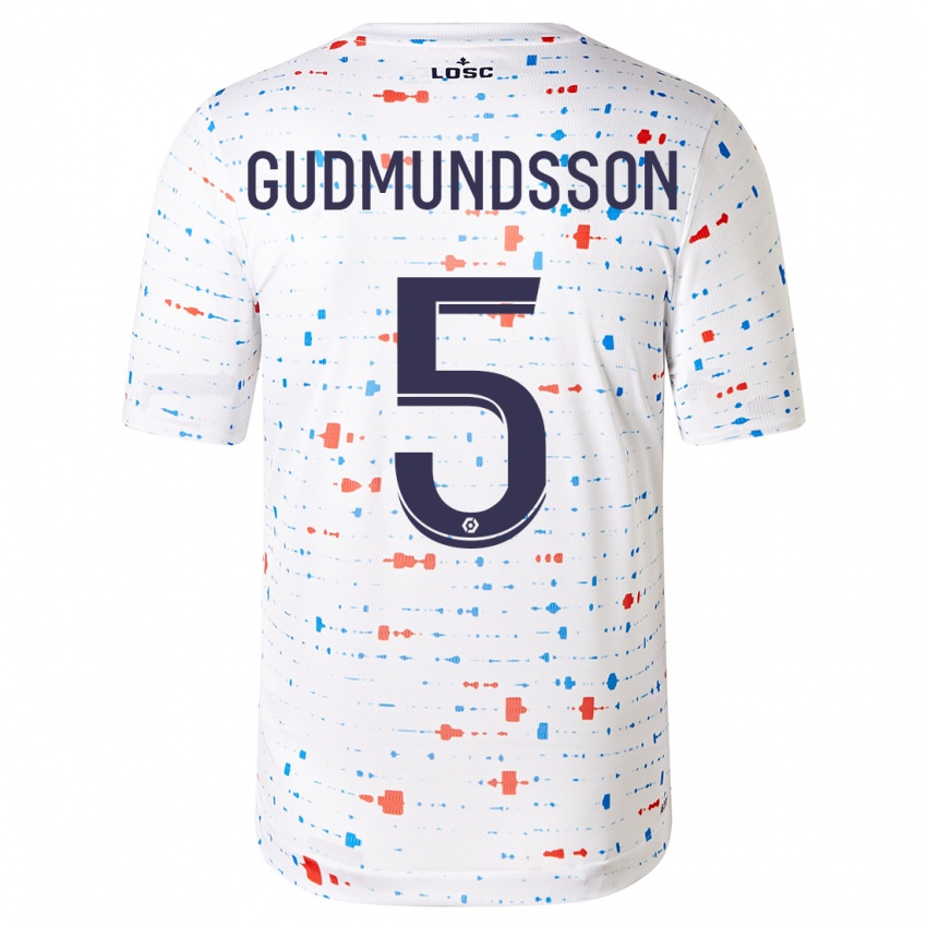 Kinder Gabriel Gudmundsson #5 Weiß Auswärtstrikot Trikot 2023/24 T-Shirt Österreich