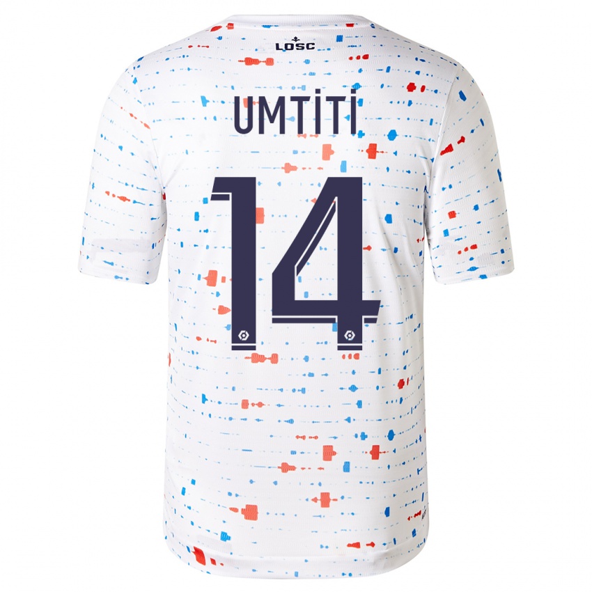 Kinder Samuel Umtiti #14 Weiß Auswärtstrikot Trikot 2023/24 T-Shirt Österreich