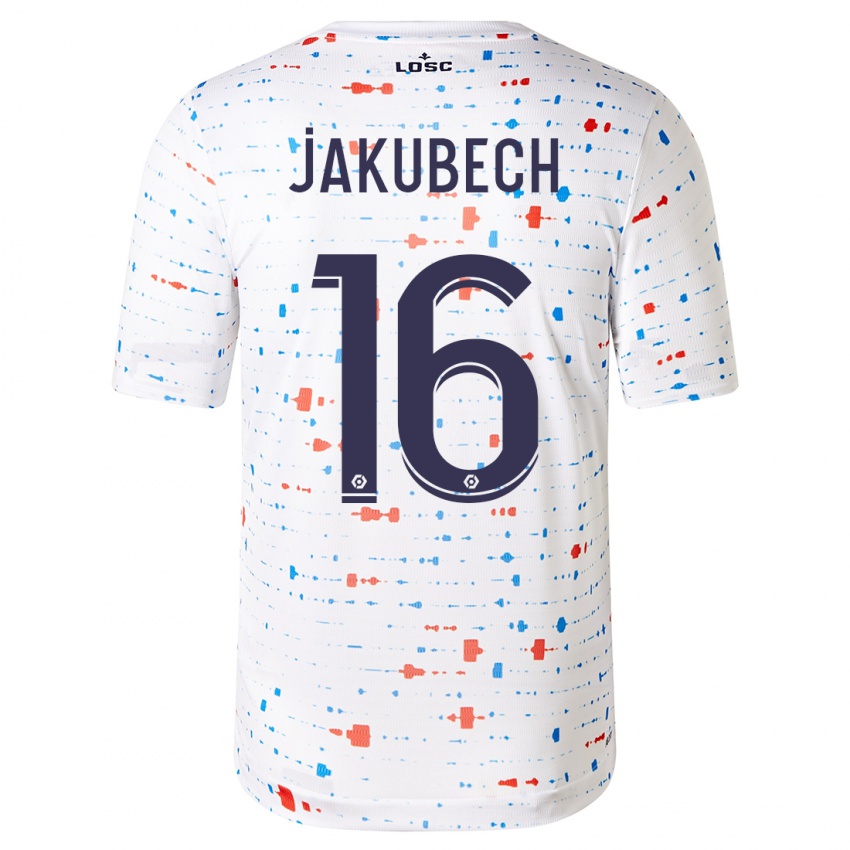 Kinder Adam Jakubech #16 Weiß Auswärtstrikot Trikot 2023/24 T-Shirt Österreich