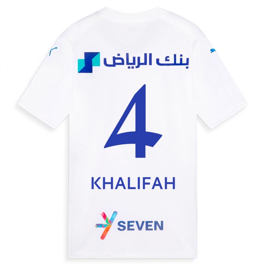 Kinder Khalifah Al-Dawsari #4 Weiß Auswärtstrikot Trikot 2023/24 T-Shirt Österreich