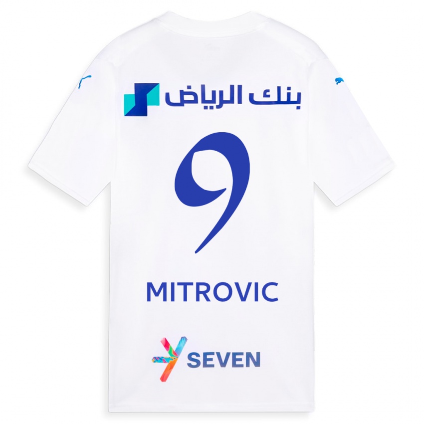 Kinder Aleksandar Mitrovic #9 Weiß Auswärtstrikot Trikot 2023/24 T-Shirt Österreich