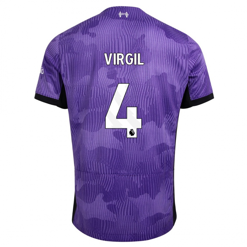 Kinder Virgil Van Dijk #4 Lila Ausweichtrikot Trikot 2023/24 T-Shirt Österreich