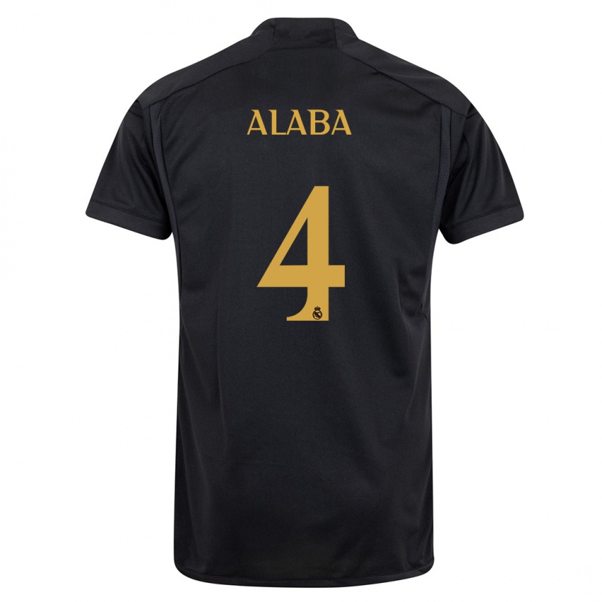 Kinder David Alaba #4 Schwarz Ausweichtrikot Trikot 2023/24 T-Shirt Österreich