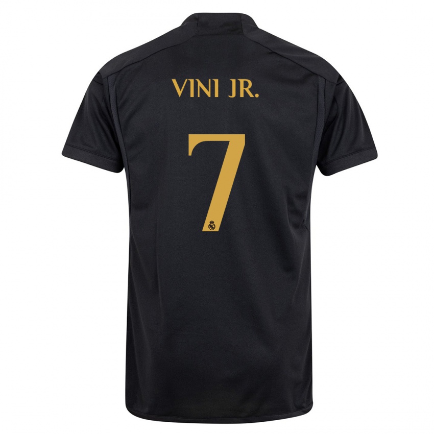 Kinder Vinicius Junior #7 Schwarz Ausweichtrikot Trikot 2023/24 T-Shirt Österreich
