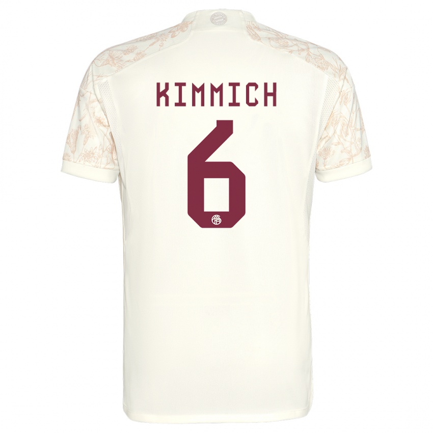 Kinder Joshua Kimmich #6 Cremefarben Ausweichtrikot Trikot 2023/24 T-Shirt Österreich