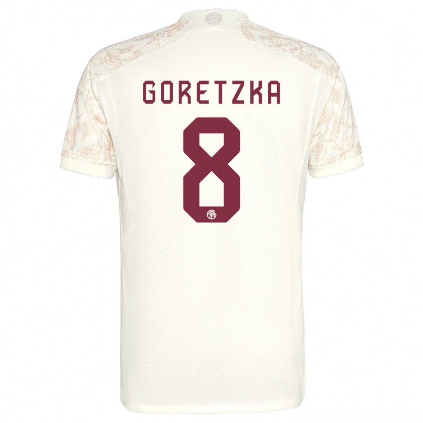 Kinder Leon Goretzka #8 Cremefarben Ausweichtrikot Trikot 2023/24 T-Shirt Österreich