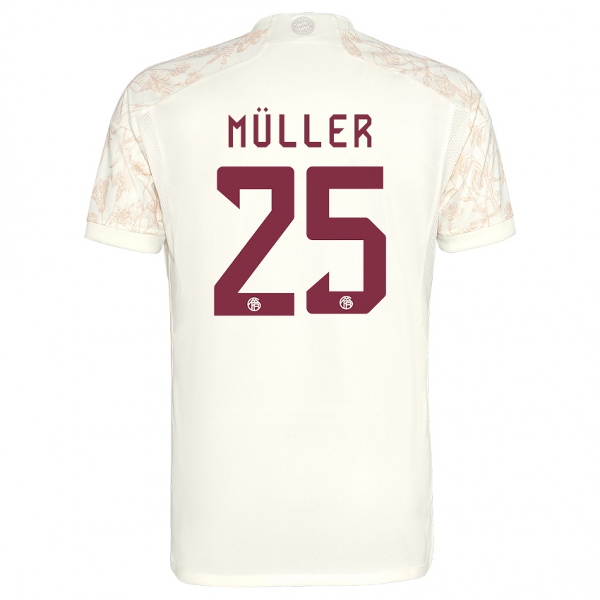 Kinder Thomas Muller #25 Cremefarben Ausweichtrikot Trikot 2023/24 T-Shirt Österreich