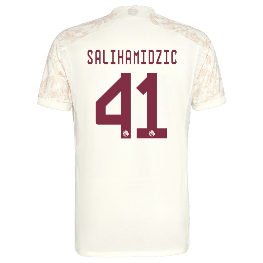 Kinder Nick Salihamidzic #41 Cremefarben Ausweichtrikot Trikot 2023/24 T-Shirt Österreich