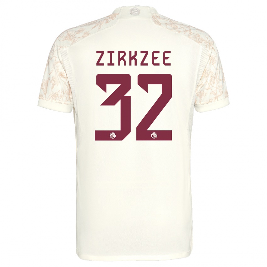 Kinder Joshua Zirkzee #32 Cremefarben Ausweichtrikot Trikot 2023/24 T-Shirt Österreich