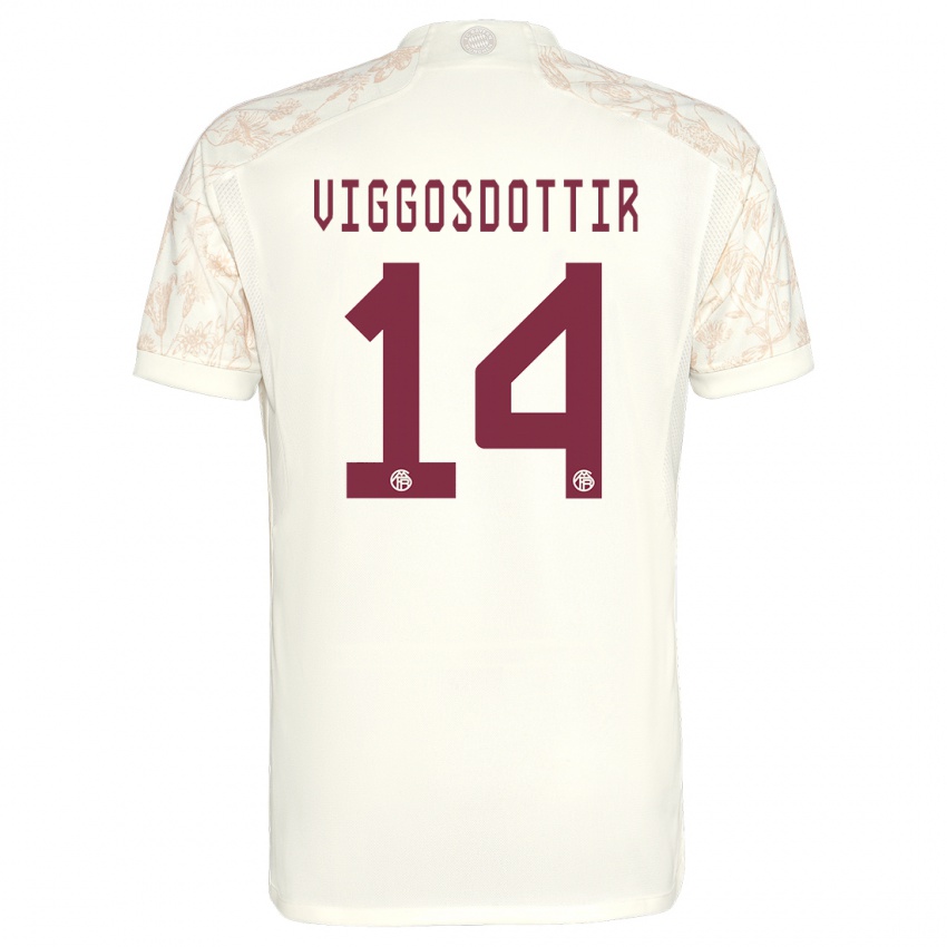 Kinder Glodis Perla Viggosdottir #14 Cremefarben Ausweichtrikot Trikot 2023/24 T-Shirt Österreich