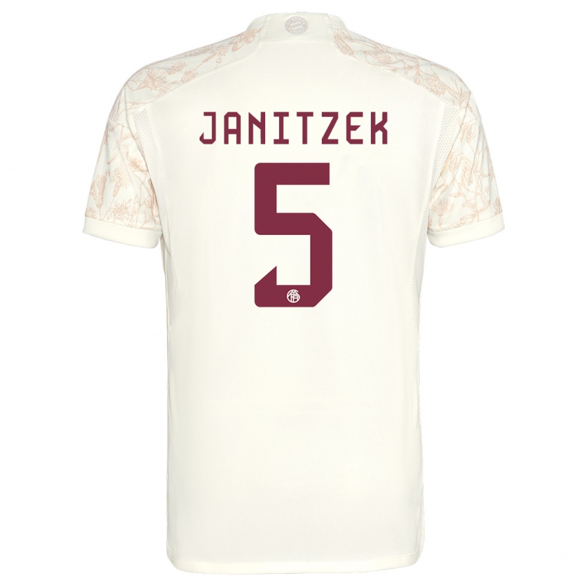Kinder Justin Janitzek #5 Cremefarben Ausweichtrikot Trikot 2023/24 T-Shirt Österreich