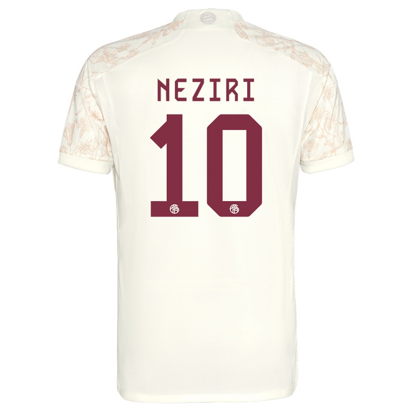 Kinder Behar Neziri #10 Cremefarben Ausweichtrikot Trikot 2023/24 T-Shirt Österreich