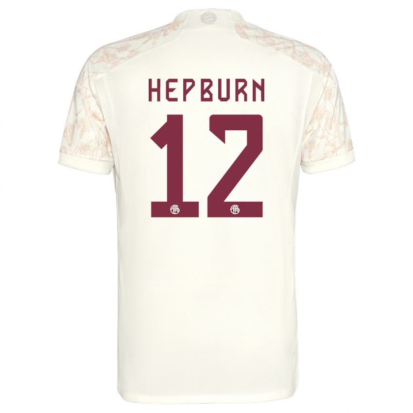 Kinder Barry Hepburn #12 Cremefarben Ausweichtrikot Trikot 2023/24 T-Shirt Österreich