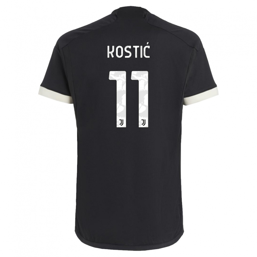 Kinder Filip Kostic #11 Schwarz Ausweichtrikot Trikot 2023/24 T-Shirt Österreich
