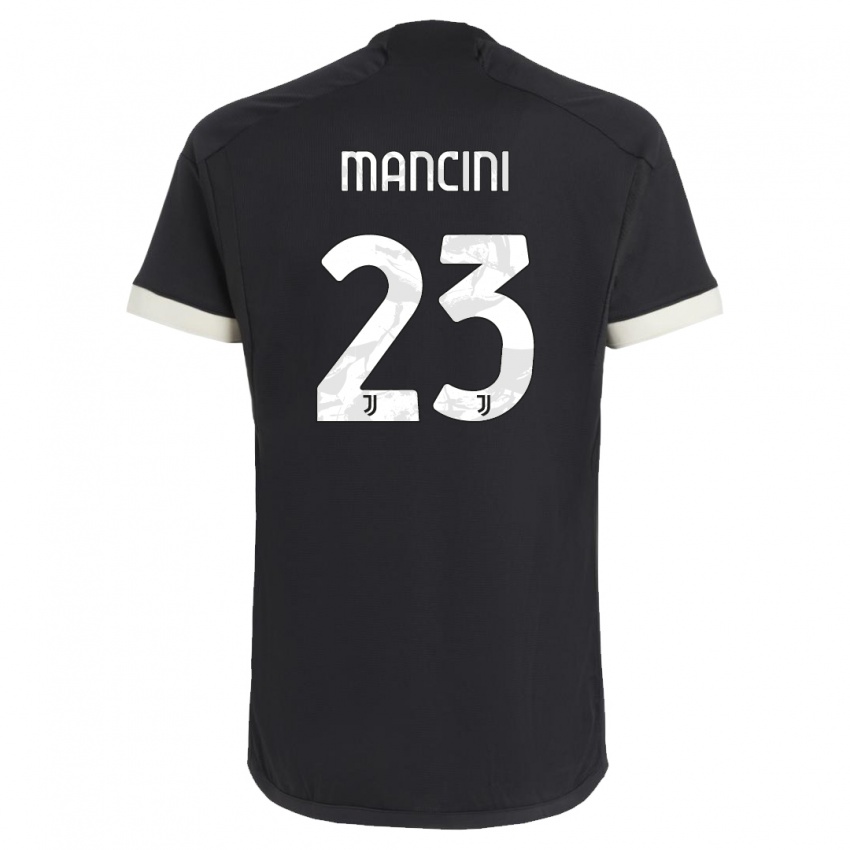 Kinder Tommaso Mancini #23 Schwarz Ausweichtrikot Trikot 2023/24 T-Shirt Österreich