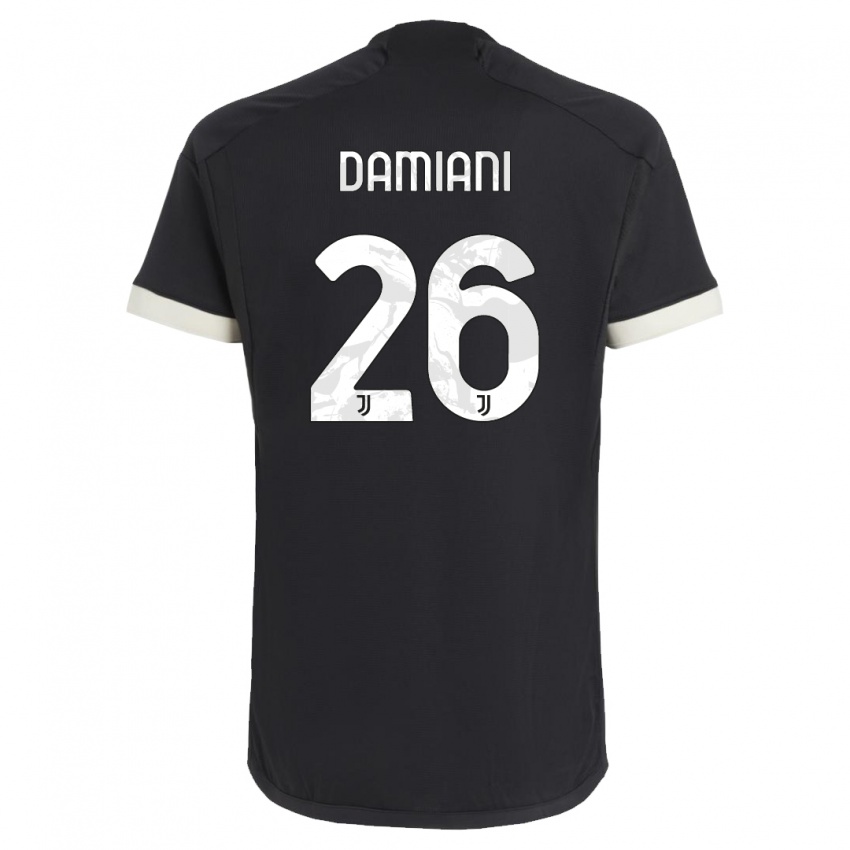 Kinder Samuele Damiani #26 Schwarz Ausweichtrikot Trikot 2023/24 T-Shirt Österreich