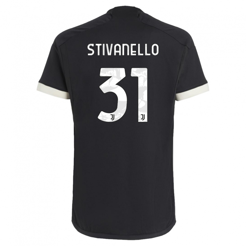 Kinder Riccardo Stivanello #31 Schwarz Ausweichtrikot Trikot 2023/24 T-Shirt Österreich