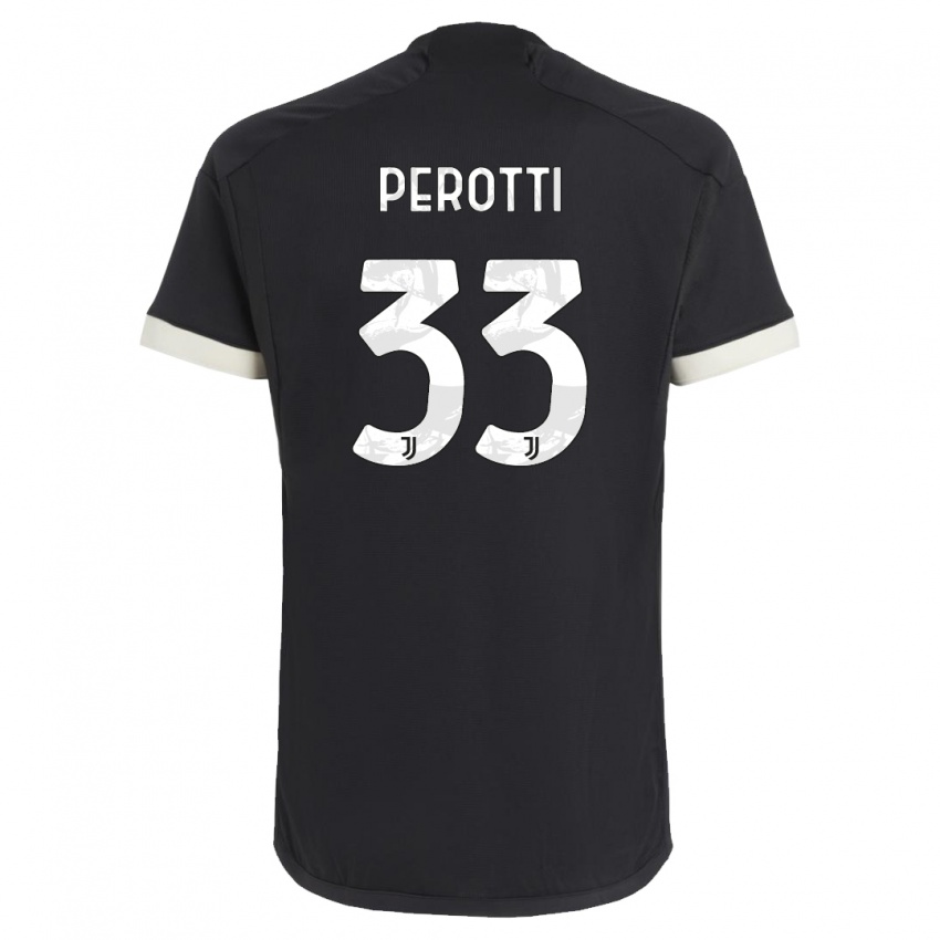 Kinder Clemente Perotti #33 Schwarz Ausweichtrikot Trikot 2023/24 T-Shirt Österreich