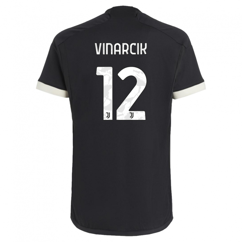 Kinder Jakub Vinarcik #12 Schwarz Ausweichtrikot Trikot 2023/24 T-Shirt Österreich