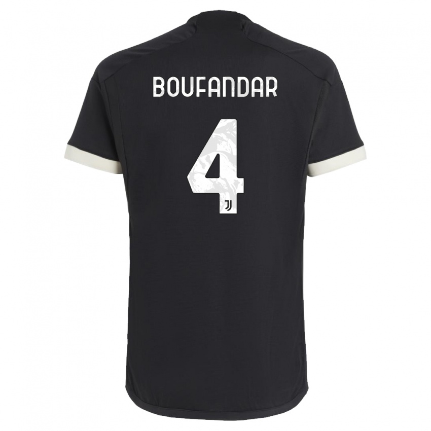 Kinder Adam Boufandar #4 Schwarz Ausweichtrikot Trikot 2023/24 T-Shirt Österreich