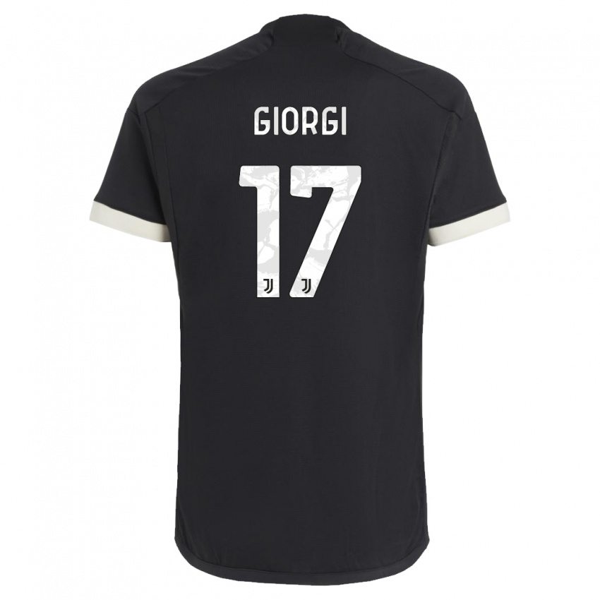 Kinder Lorenzo Giorgi #17 Schwarz Ausweichtrikot Trikot 2023/24 T-Shirt Österreich