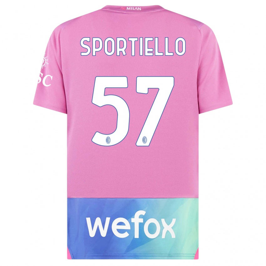 Kinder Marco Sportiello #57 Pink Lila Ausweichtrikot Trikot 2023/24 T-Shirt Österreich