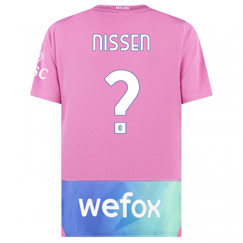 Kinder Fredrik Nissen #0 Pink Lila Ausweichtrikot Trikot 2023/24 T-Shirt Österreich