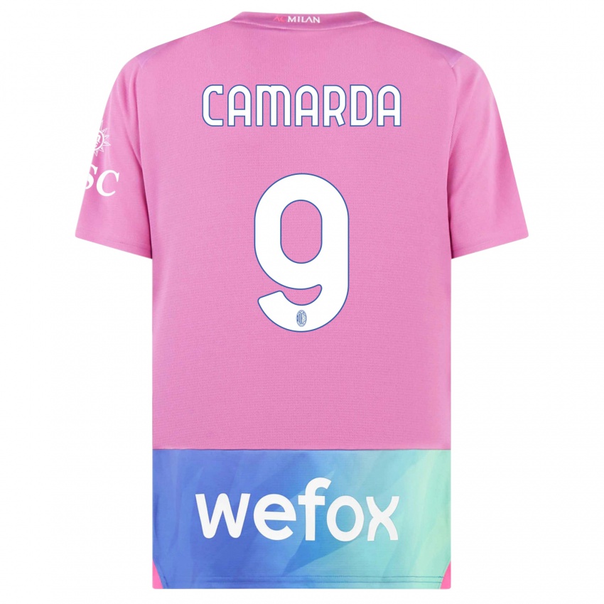 Kinder Francesco Camarda #9 Pink Lila Ausweichtrikot Trikot 2023/24 T-Shirt Österreich