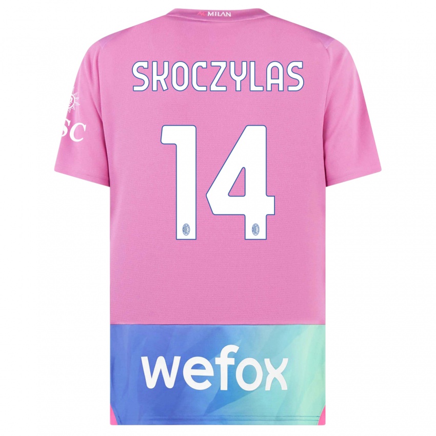 Kinder Mateusz Skoczylas #14 Pink Lila Ausweichtrikot Trikot 2023/24 T-Shirt Österreich