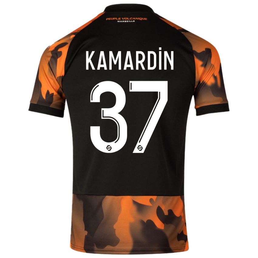 Kinder Aaron Kamardin #37 Schwarzorange Ausweichtrikot Trikot 2023/24 T-Shirt Österreich