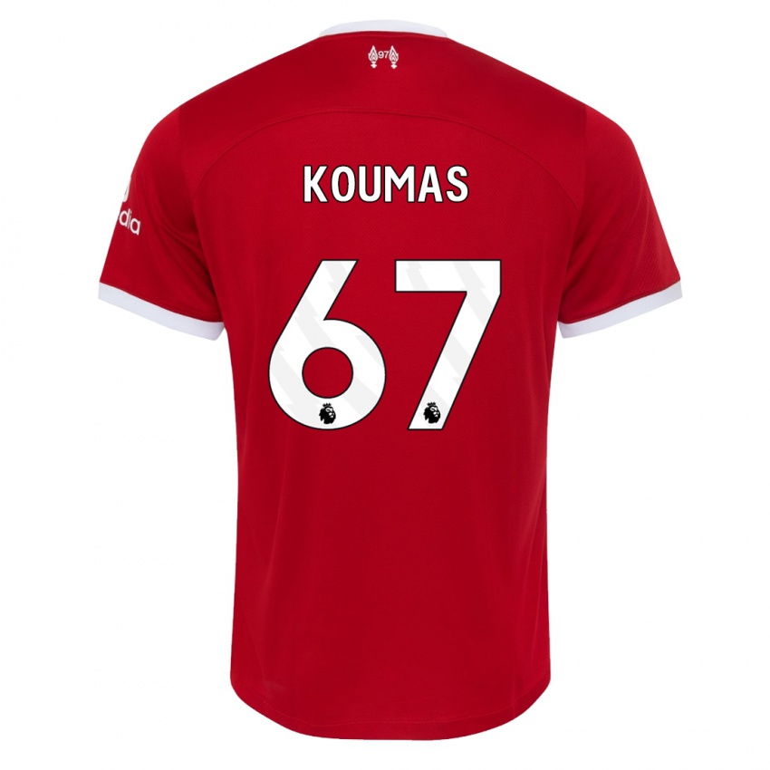 Herren Lewis Koumas #67 Rot Heimtrikot Trikot 2023/24 T-Shirt Österreich