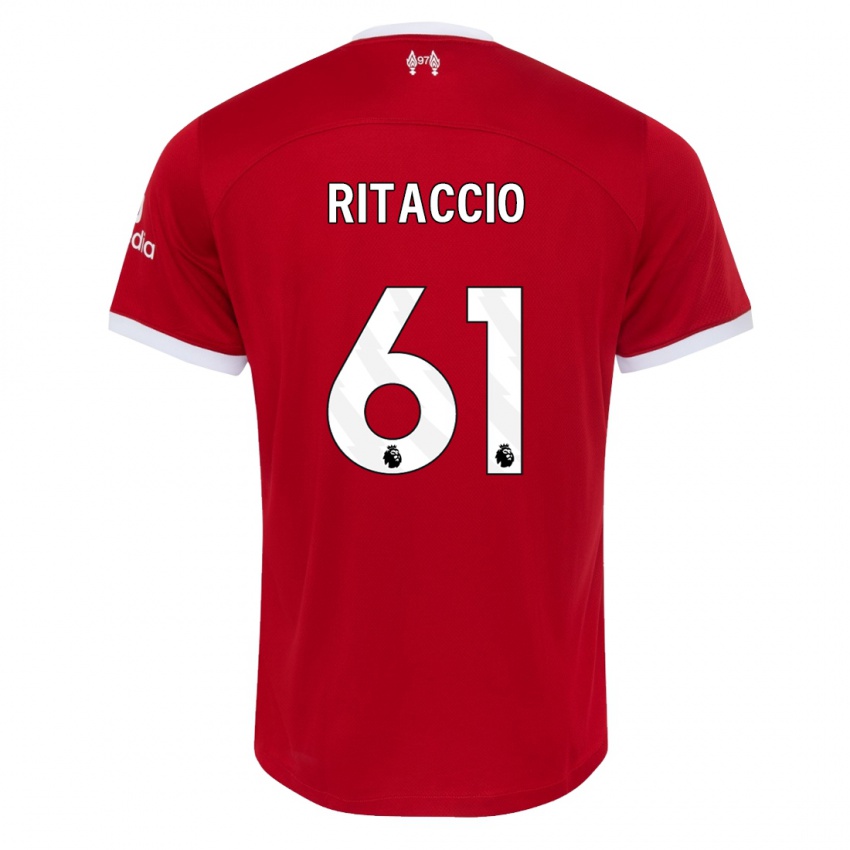 Herren Matteo Ritaccio #61 Rot Heimtrikot Trikot 2023/24 T-Shirt Österreich