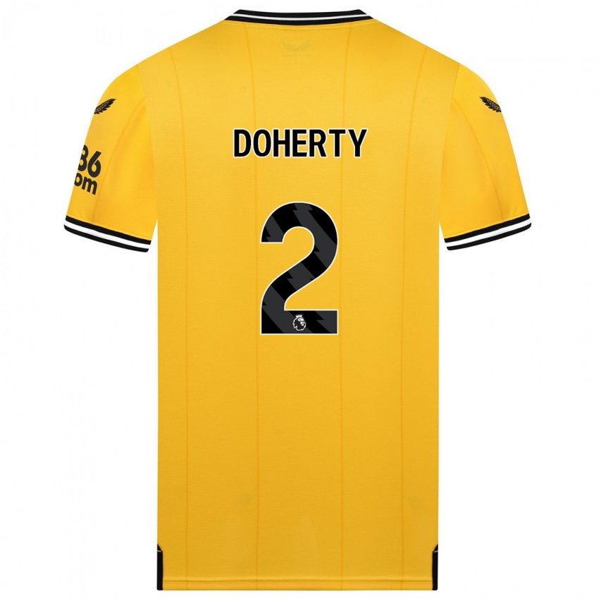 Herren Matt Doherty #2 Gelb Heimtrikot Trikot 2023/24 T-Shirt Österreich