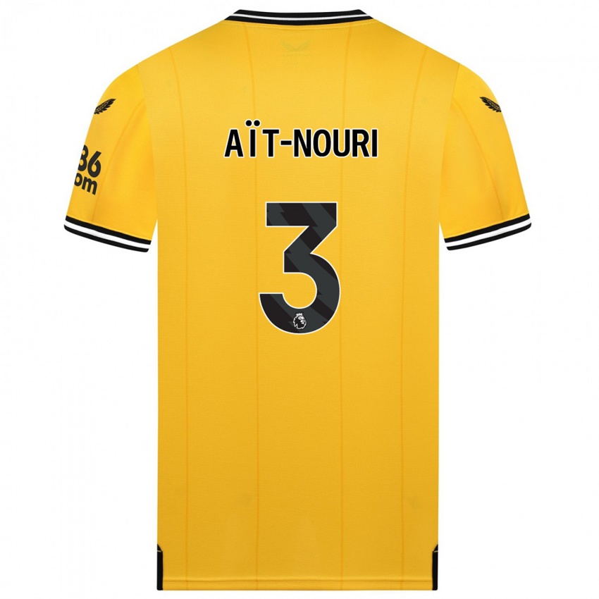Herren Rayan Ait-Nouri #3 Gelb Heimtrikot Trikot 2023/24 T-Shirt Österreich