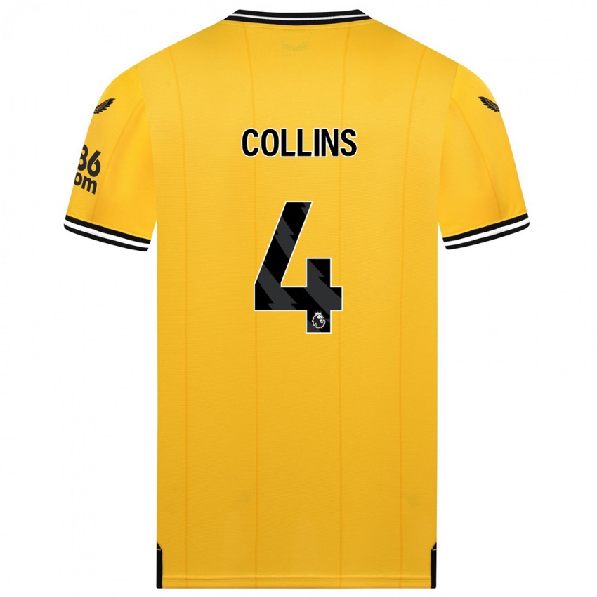 Herren Nathan Collins #4 Gelb Heimtrikot Trikot 2023/24 T-Shirt Österreich