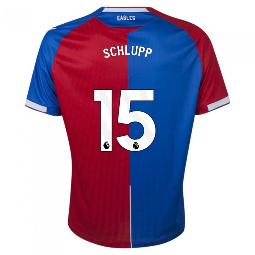 Herren Jeffrey Schlupp #15 Rot Blau Heimtrikot Trikot 2023/24 T-Shirt Österreich