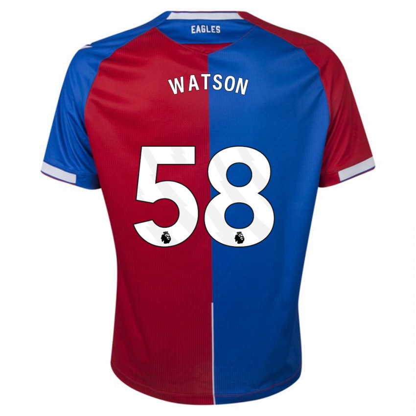 Herren Noah Watson #58 Rot Blau Heimtrikot Trikot 2023/24 T-Shirt Österreich