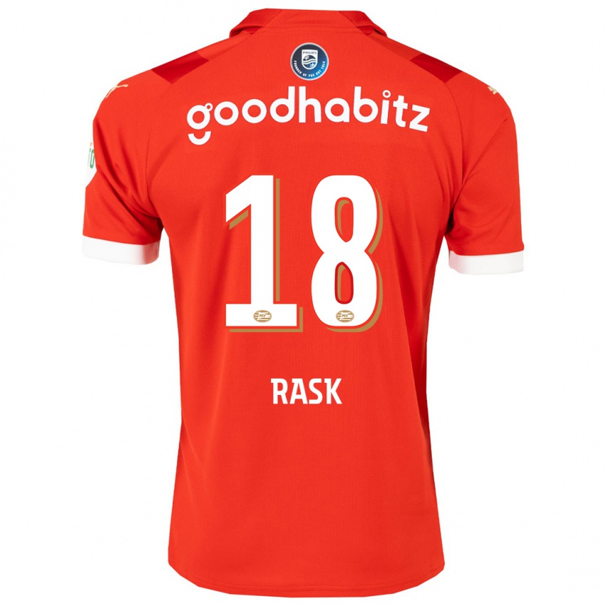Herren Caroline Rask #18 Rot Heimtrikot Trikot 2023/24 T-Shirt Österreich