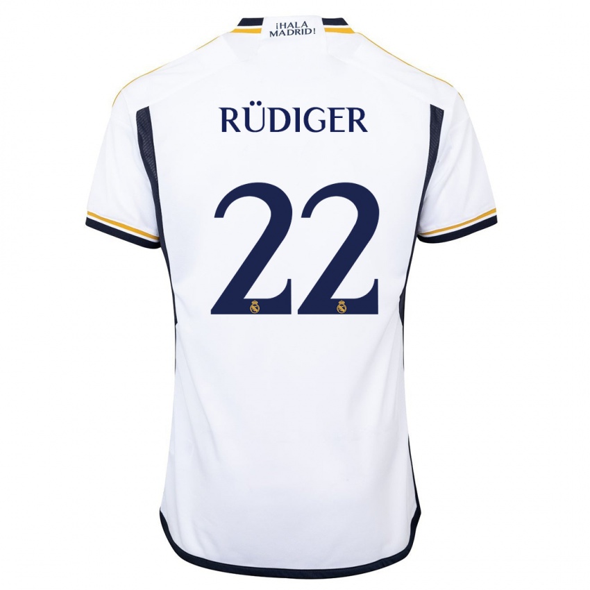 Herren Antonio Rüdiger #22 Weiß Heimtrikot Trikot 2023/24 T-Shirt Österreich