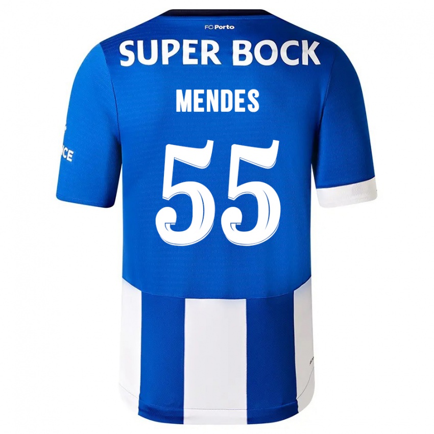 Herren Joao Mendes #55 Blau Weiss Heimtrikot Trikot 2023/24 T-Shirt Österreich