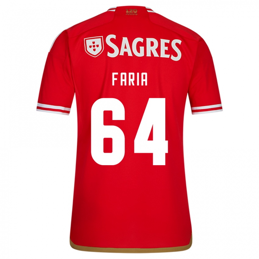 Herren Hugo Faria #64 Rot Heimtrikot Trikot 2023/24 T-Shirt Österreich